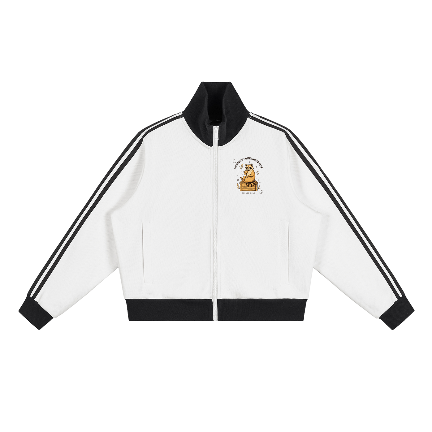 Mentally Somewhere Else Women's Cropped Track Jacket – Vintage Sport Zip-Up Jacket