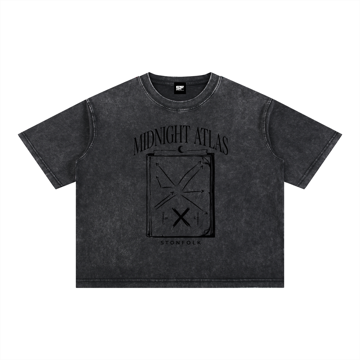 Midnight Atlas Snow Wash Oversized T-Shirt