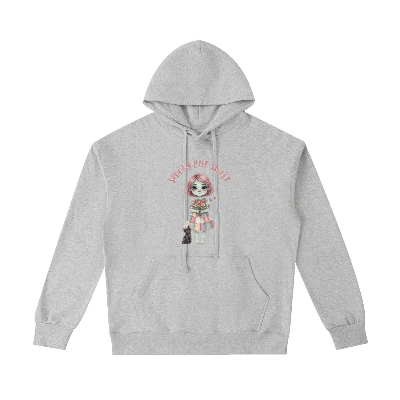 Spooky But Sweet Heavyweight Cotton Hoodie – Cute Gothic Casual Pullover