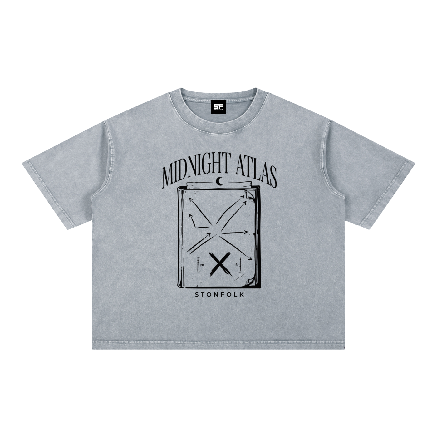 Midnight Atlas Snow Wash Oversized T-Shirt