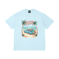 Sunshine Escape Vintage Beach Cotton T-Shirt – Retro Summer Vacation Graphic Tee