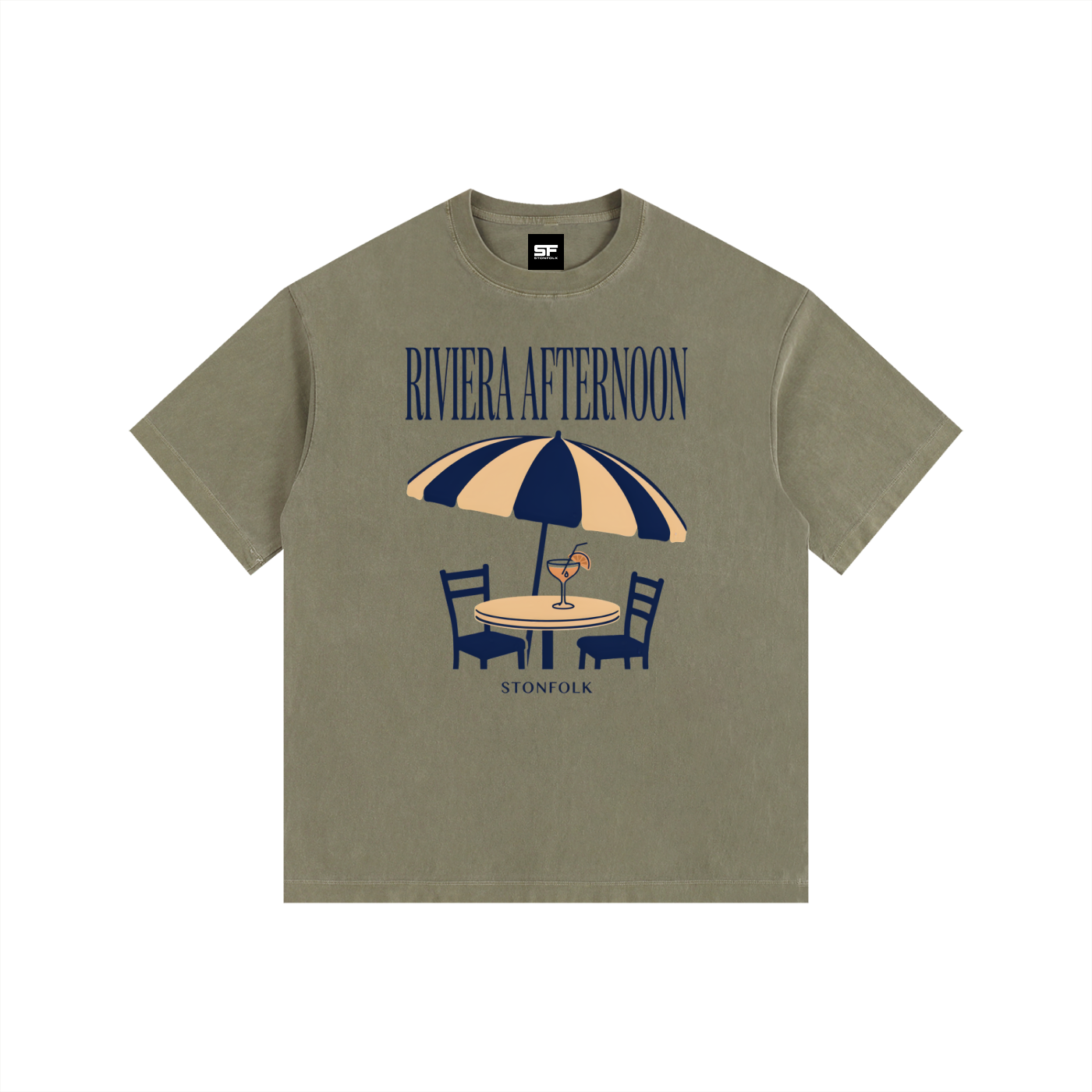 Riviera Afternoon Vintage Washed Oversized T-Shirt