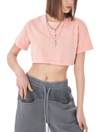 Whimsical Girl Washed Women’s Crop Top – Casual Streetwear Cotton Tee