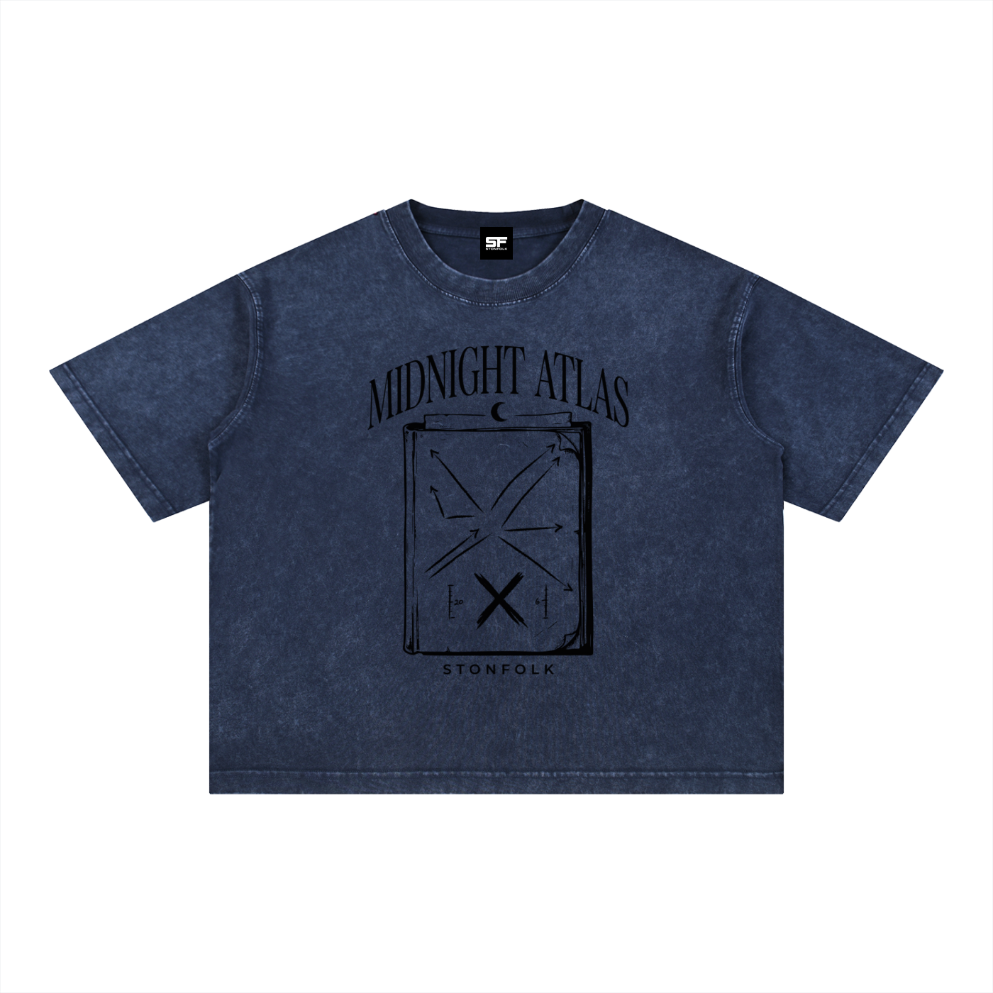 Midnight Atlas Snow Wash Oversized T-Shirt