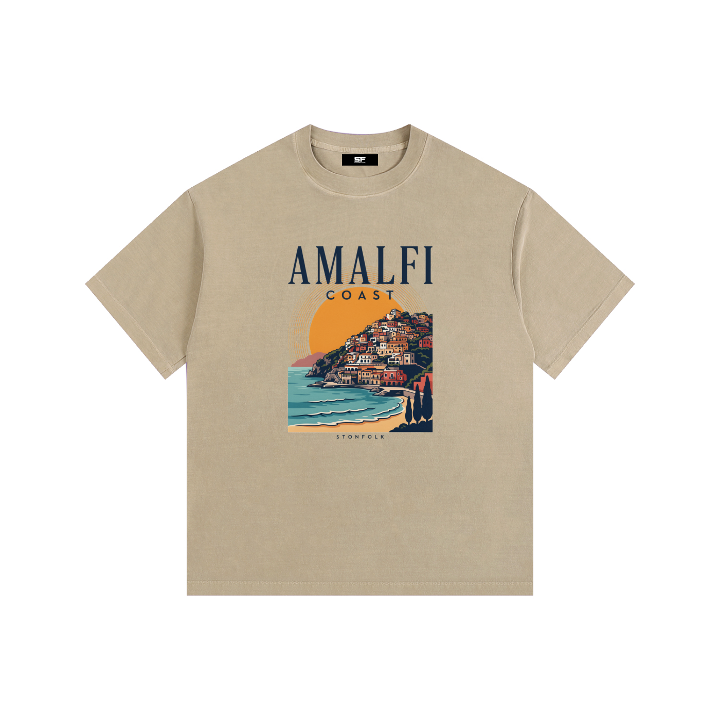Amalfi Coast Vintage Washed Oversized T-Shirt