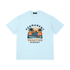 Permanent Vacation Mindset Unisex Graphic T-Shirt | Beach Sunset Vacation Tee | Tropical Summer Shirt