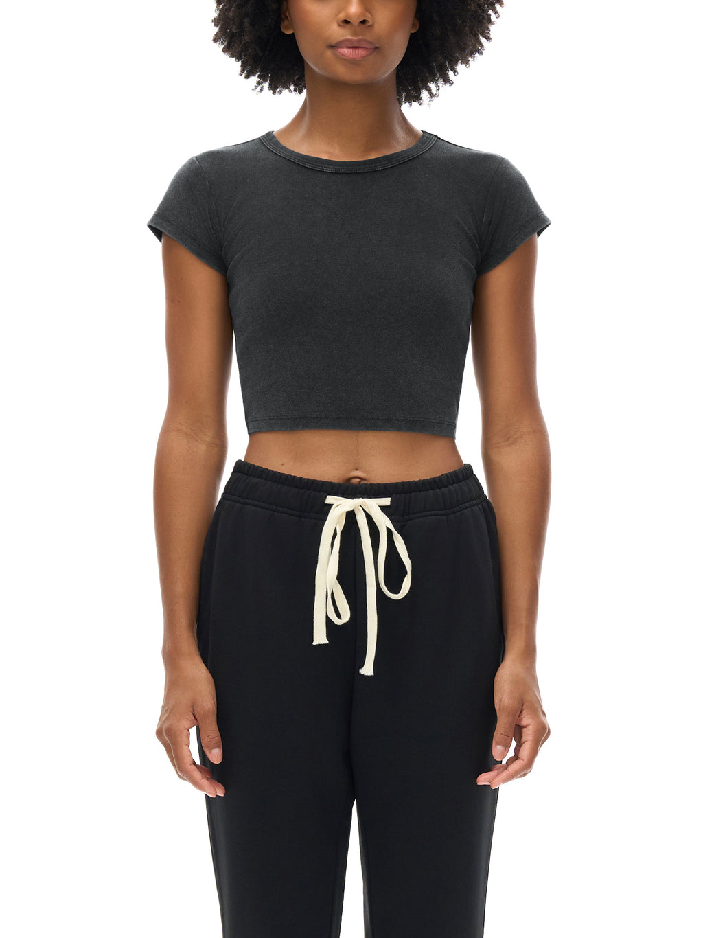 Boho Llama Snow Washed Women's Crop Top – Cute Floral Alpaca Graphic Tee
