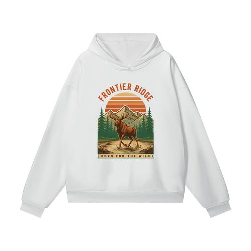 Frontier Ridge Hoodie – Vintage Moose Adventure Unisex Hoodie