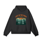 Lost In The Pines Heavyweight Hoodie – Vintage Forest Adventure Unisex Hoodie