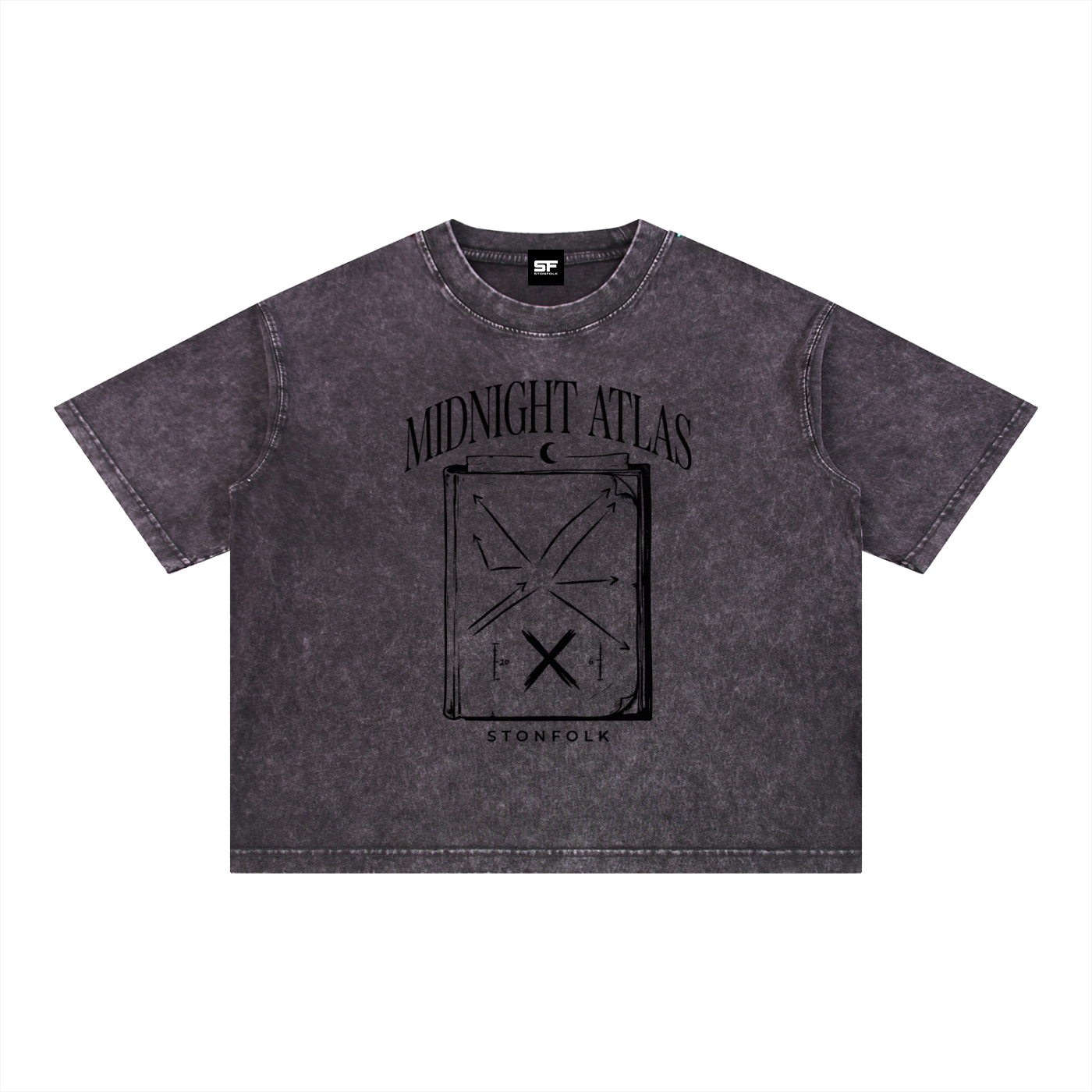 Midnight Atlas Snow Wash Oversized T-Shirt