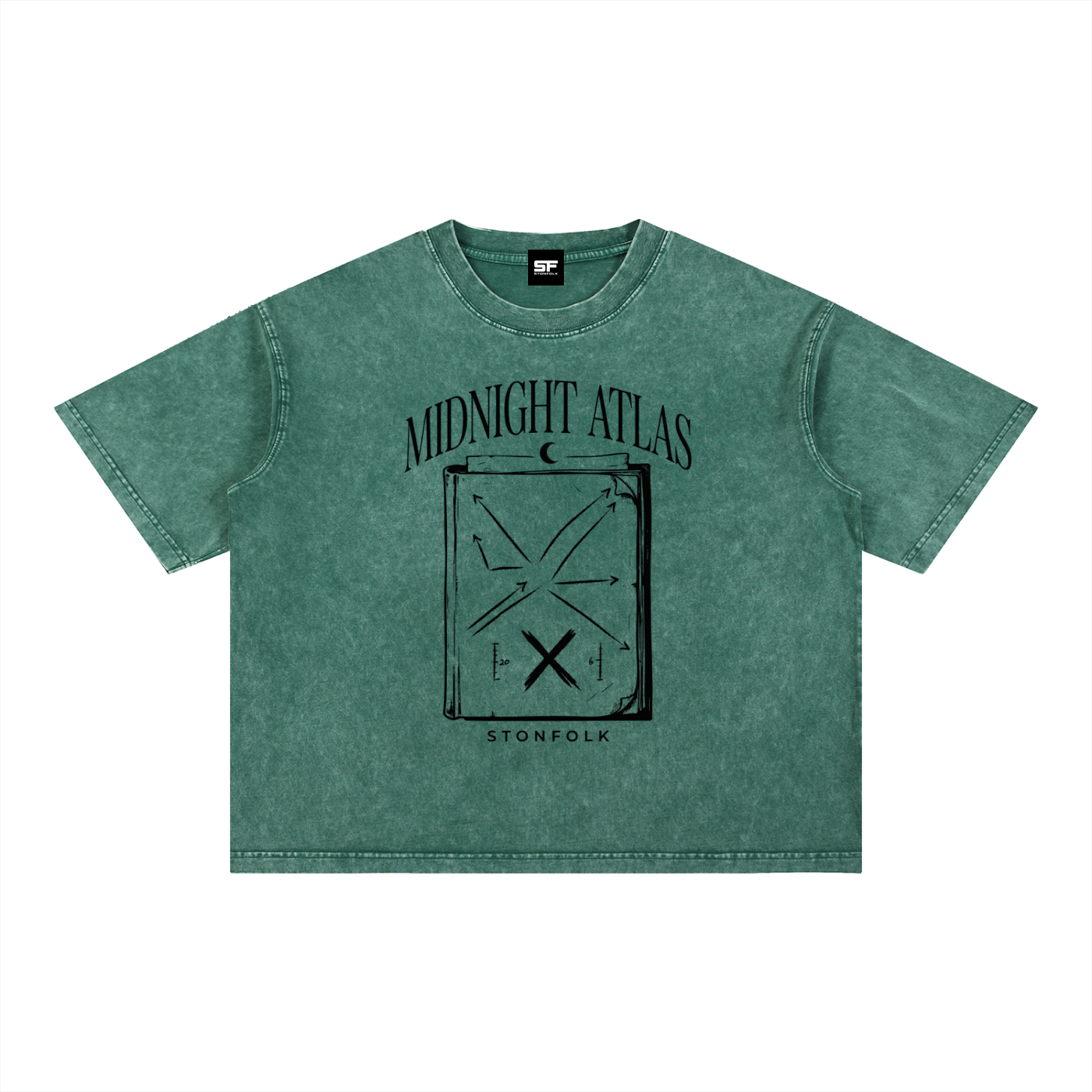 Midnight Atlas Snow Wash Oversized T-Shirt