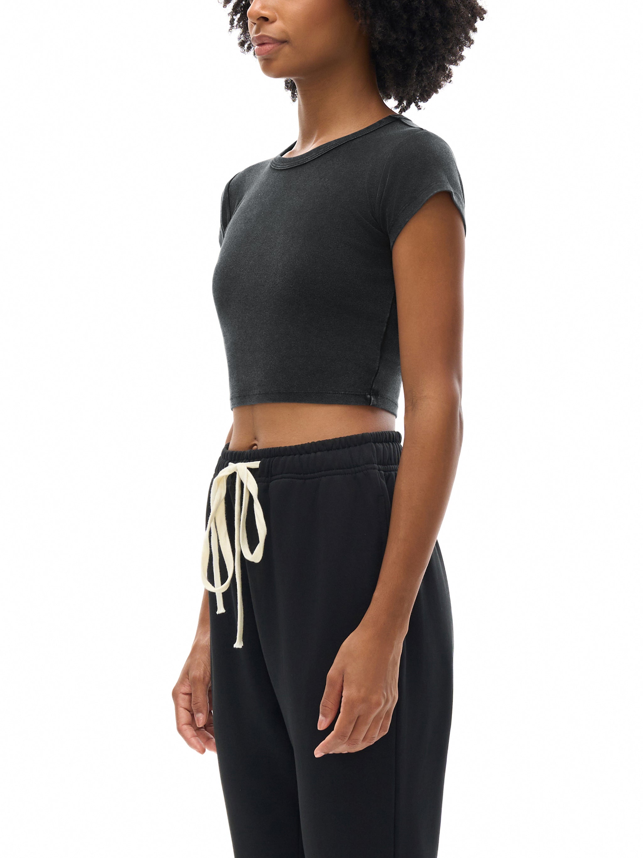 Boho Llama Snow Washed Women's Crop Top – Cute Floral Alpaca Graphic Tee