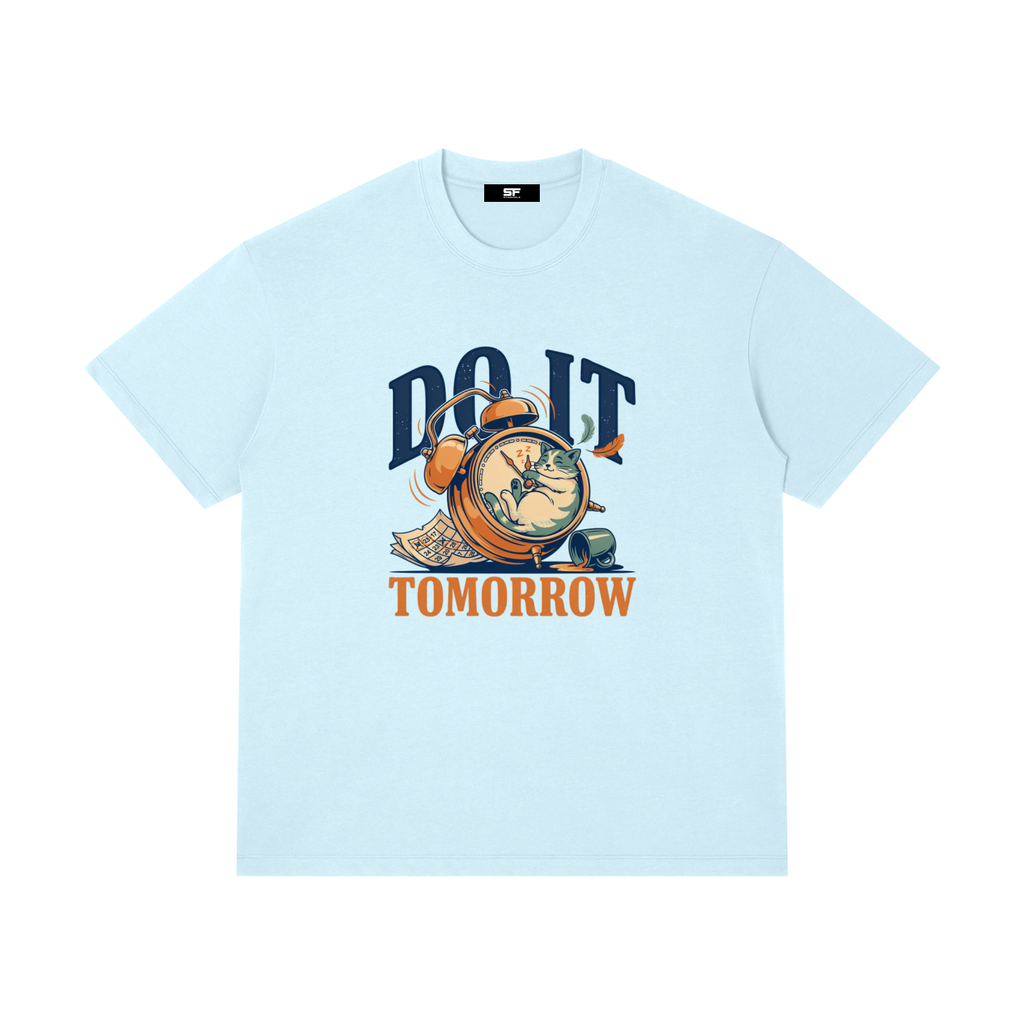 Do It Tomorrow Funny Procrastination Cat Unisex T-Shirt, Introvert Humor Tee, Lazy Day Graphic Shirt