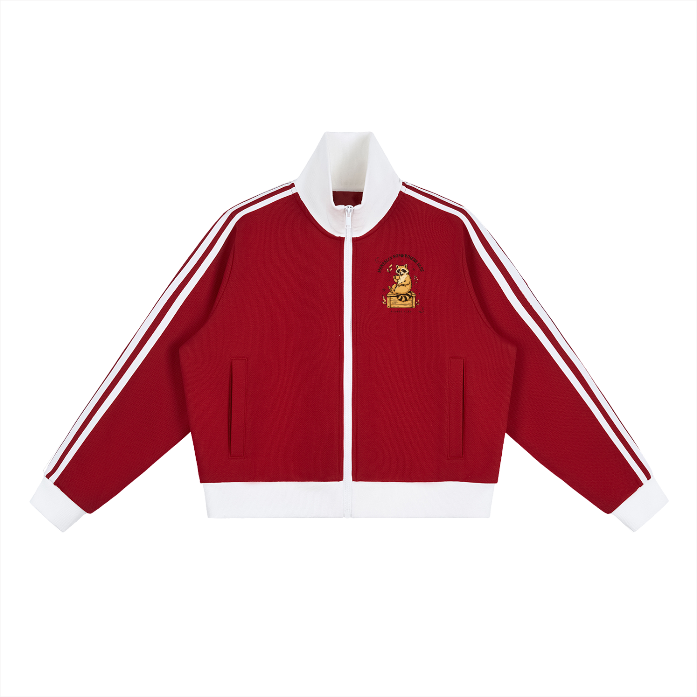 Mentally Somewhere Else Women's Cropped Track Jacket – Vintage Sport Zip-Up Jacket