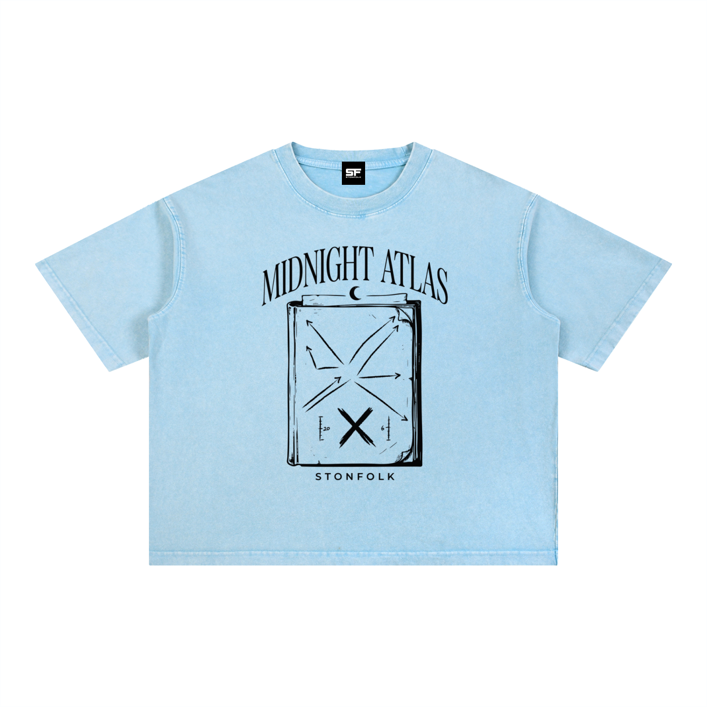 Midnight Atlas Snow Wash Oversized T-Shirt