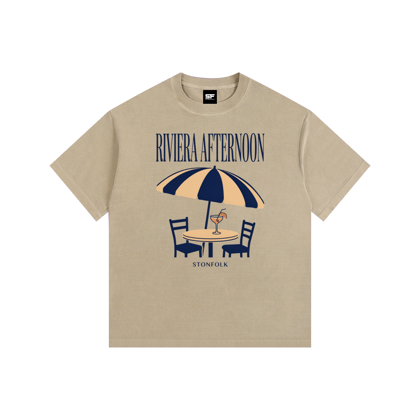 Riviera Afternoon Vintage Washed Oversized T-Shirt