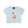 Boho Llama Snow Washed Women's Crop Top – Cute Floral Alpaca Graphic Tee