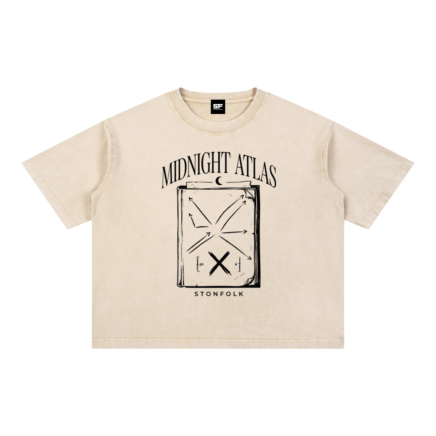 Midnight Atlas Snow Wash Oversized T-Shirt
