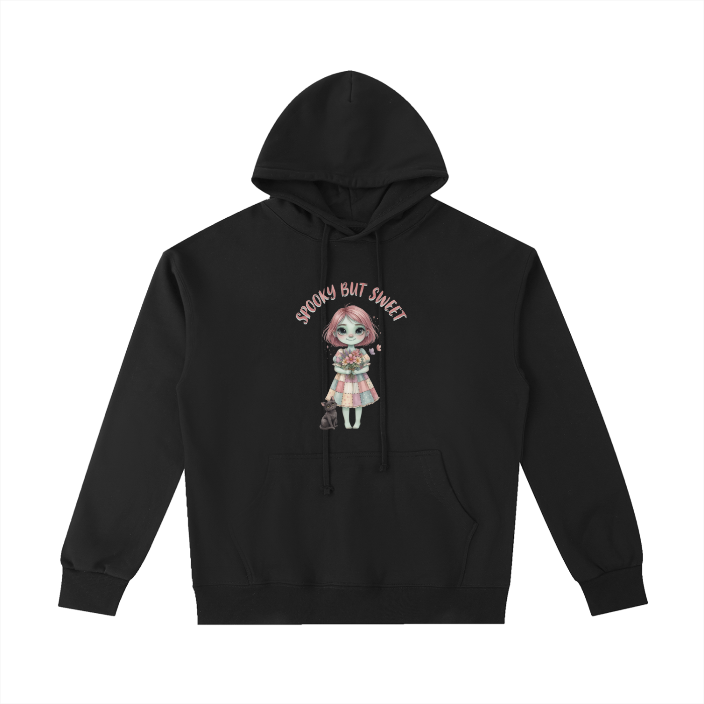Spooky But Sweet Heavyweight Cotton Hoodie – Cute Gothic Casual Pullover