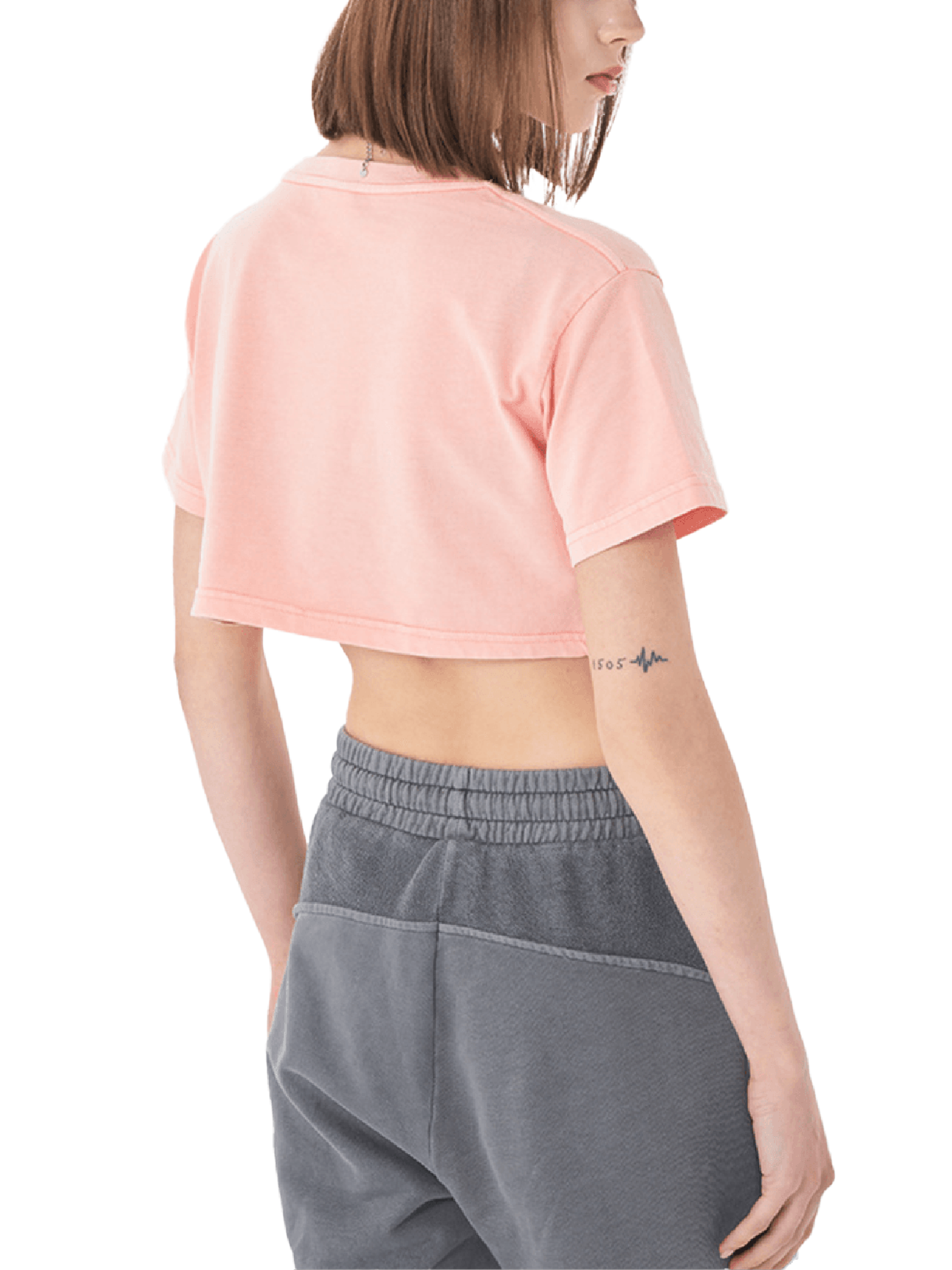 Whimsical Girl Washed Women’s Crop Top – Casual Streetwear Cotton Tee