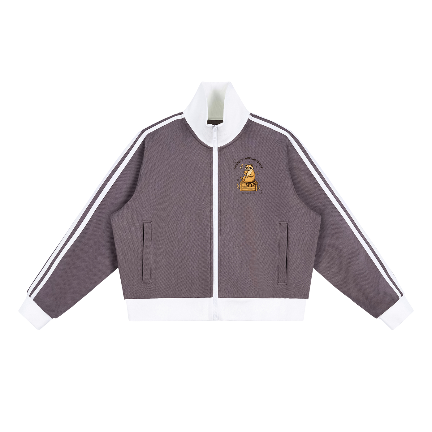 Mentally Somewhere Else Women's Cropped Track Jacket – Vintage Sport Zip-Up Jacket