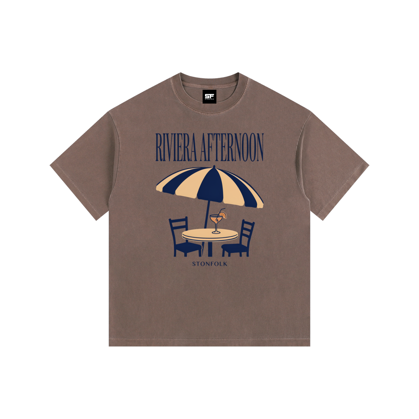 Riviera Afternoon Vintage Washed Oversized T-Shirt