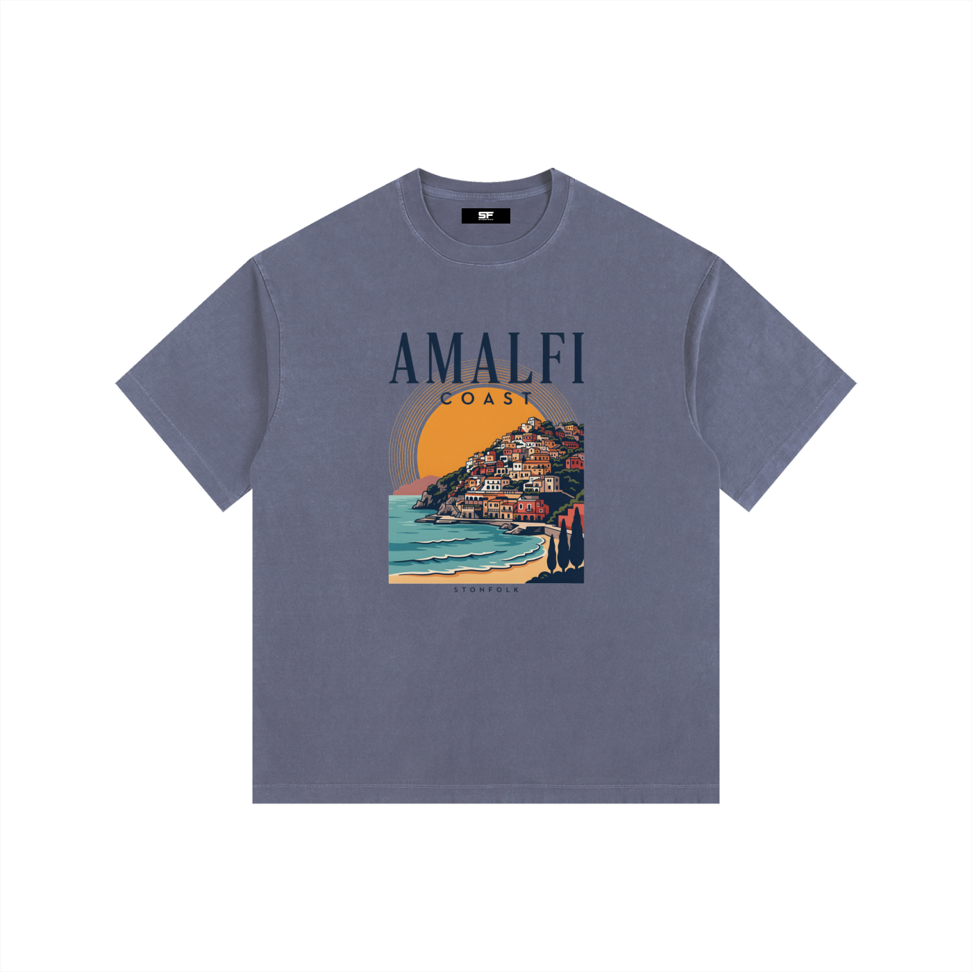 Amalfi Coast Vintage Washed Oversized T-Shirt