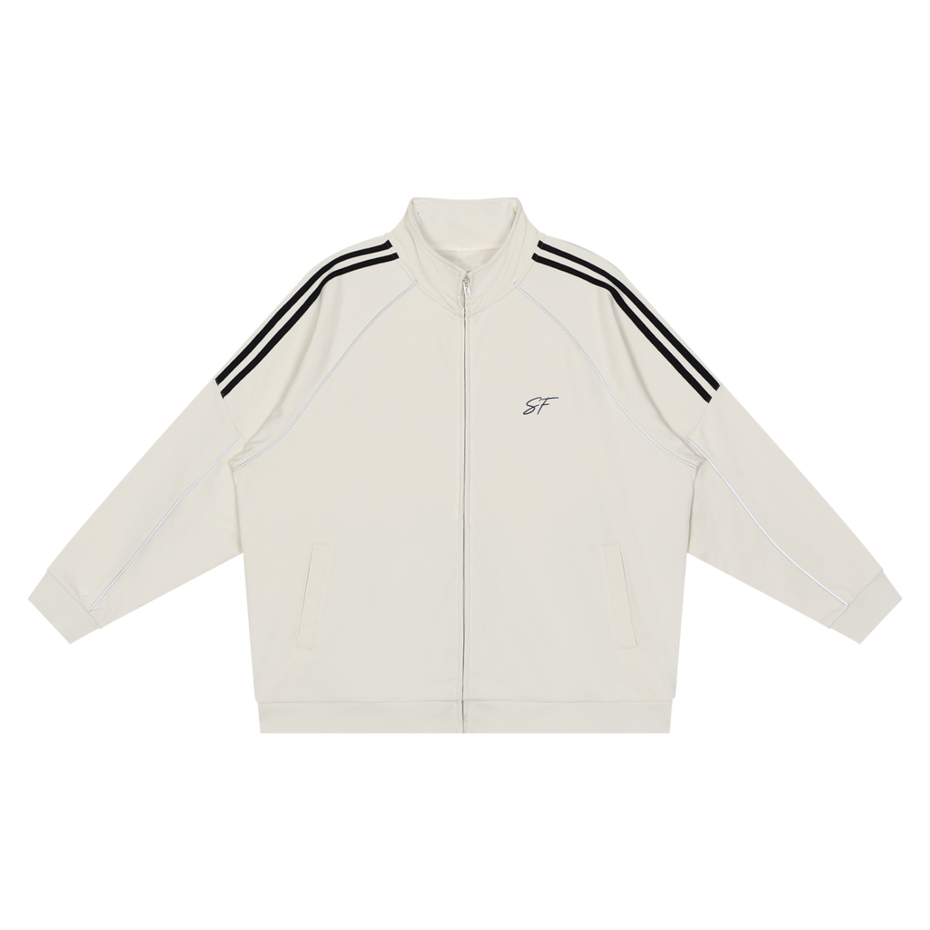 Reflection Striped Raglan Sleeve  Jacket