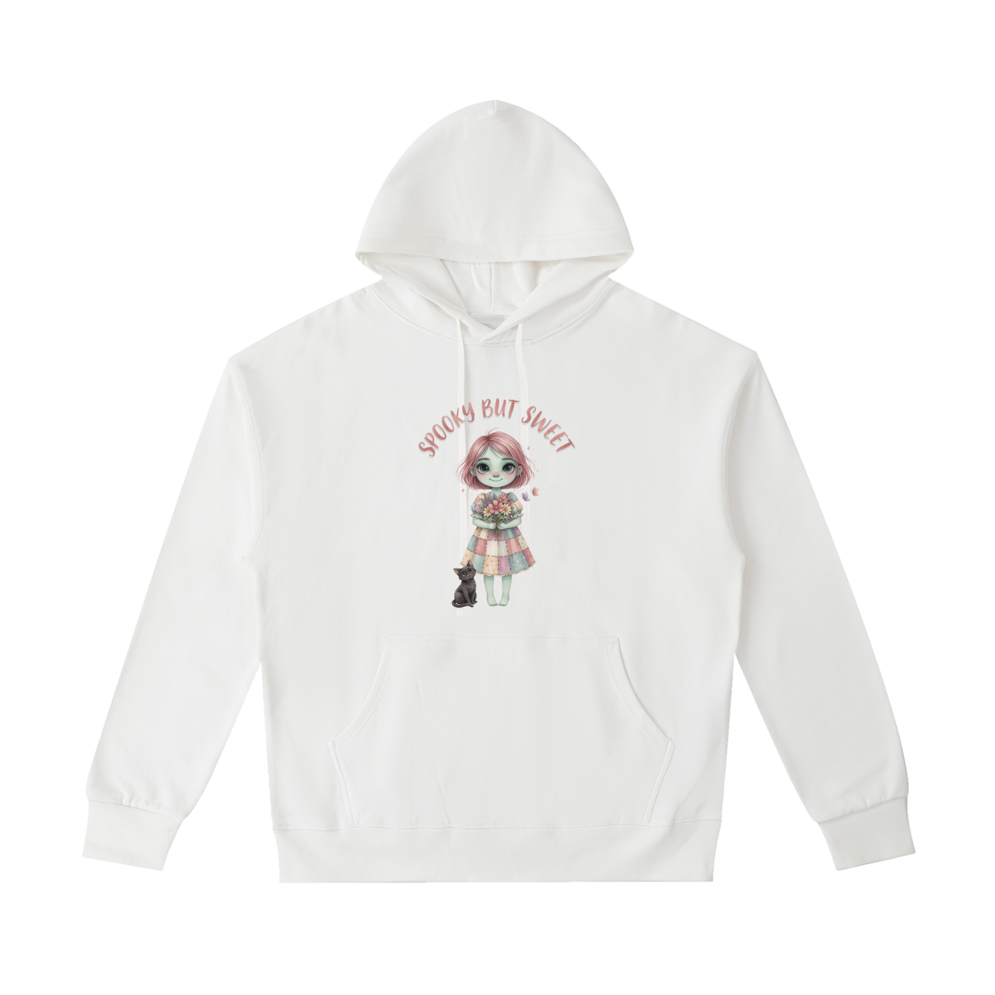 Spooky But Sweet Heavyweight Cotton Hoodie – Cute Gothic Casual Pullover