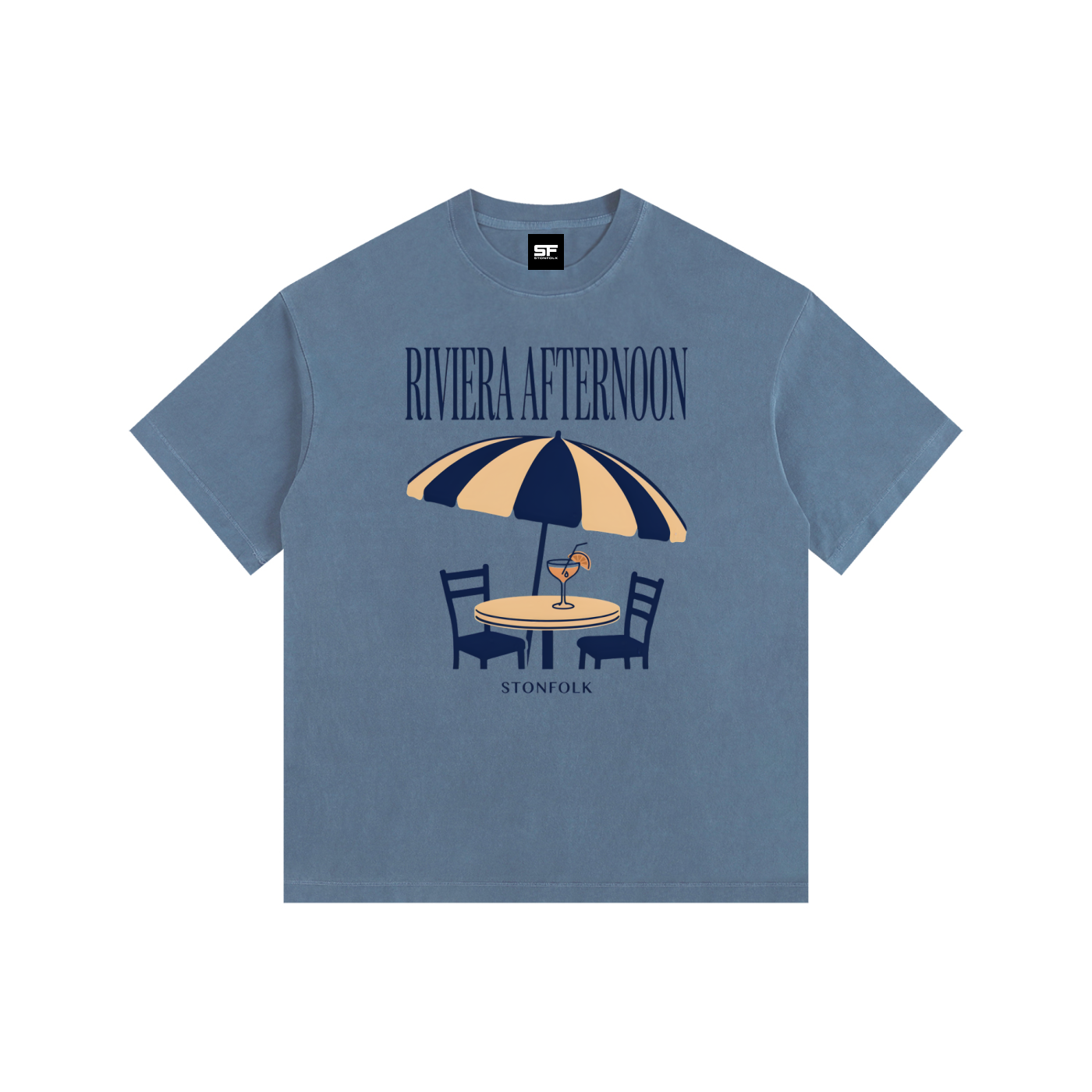 Riviera Afternoon Vintage Washed Oversized T-Shirt