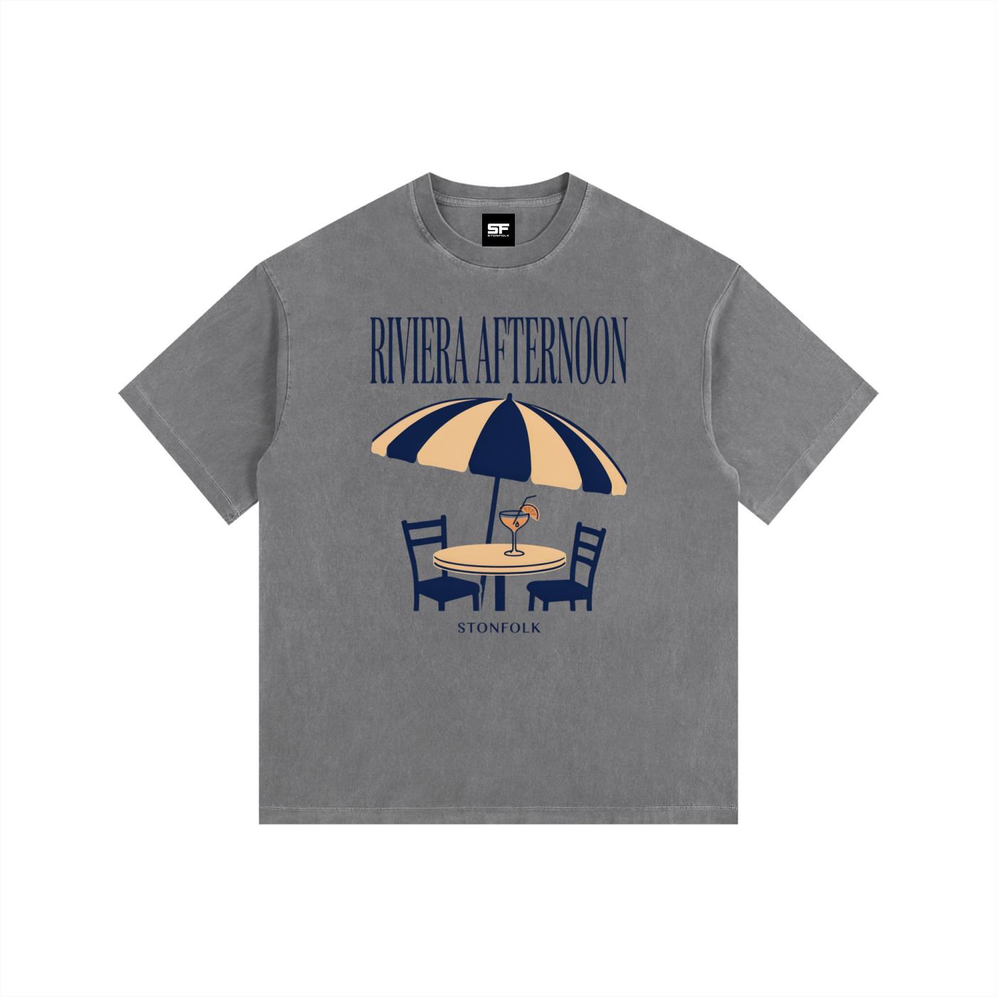 Riviera Afternoon Vintage Washed Oversized T-Shirt