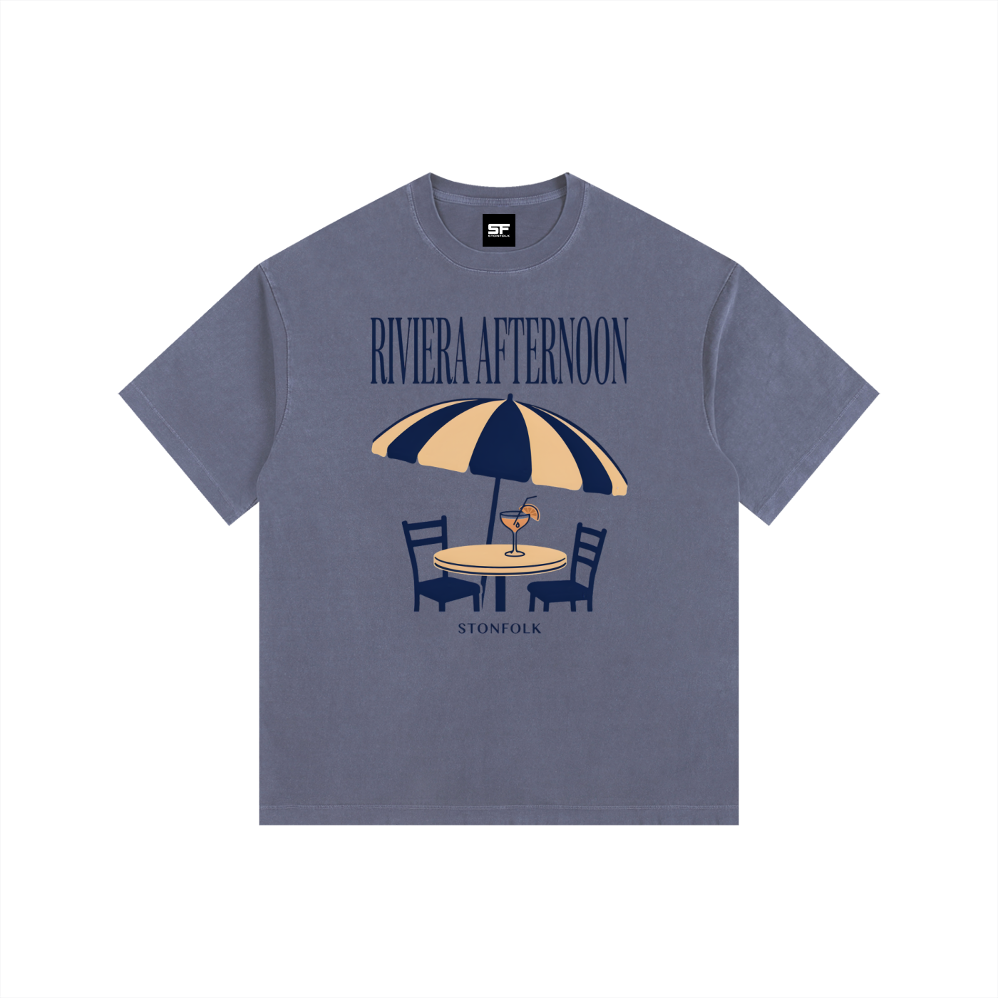 Riviera Afternoon Vintage Washed Oversized T-Shirt
