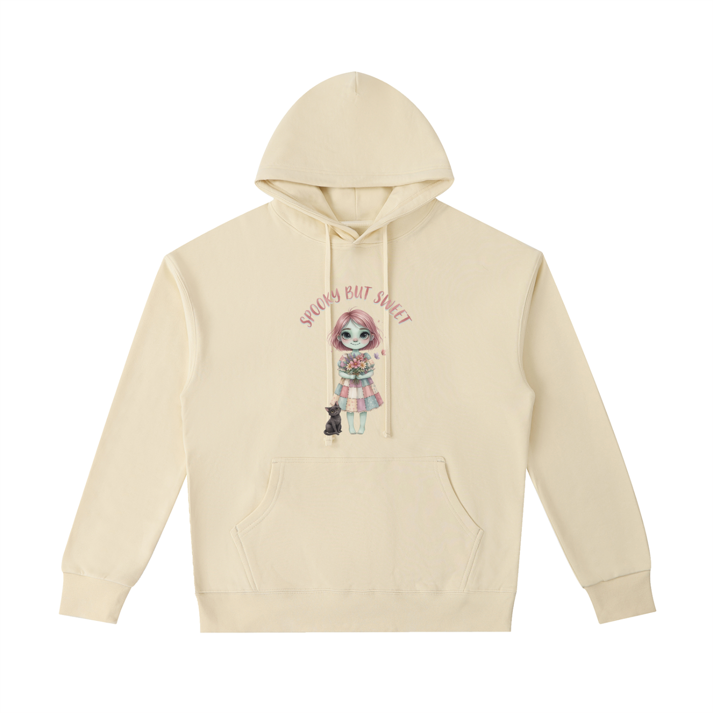 Spooky But Sweet Heavyweight Cotton Hoodie – Cute Gothic Casual Pullover